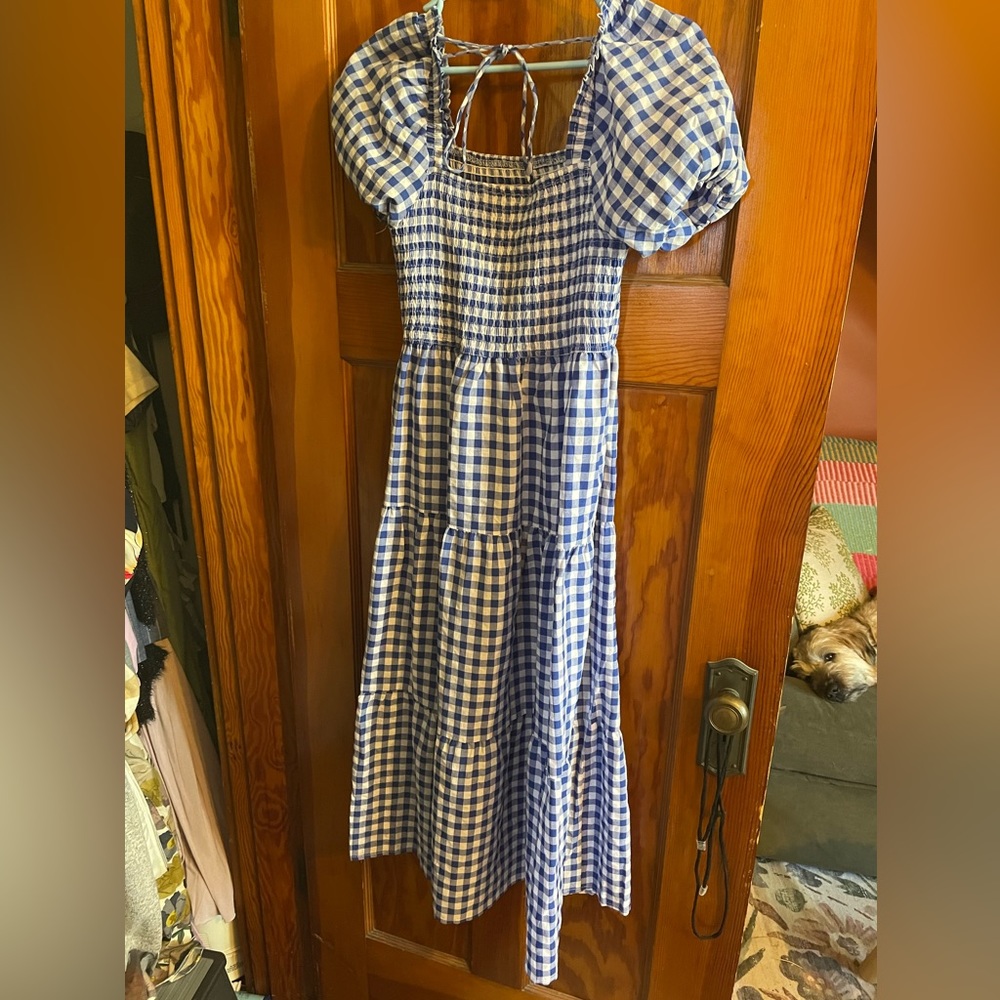 Blue plaid dress